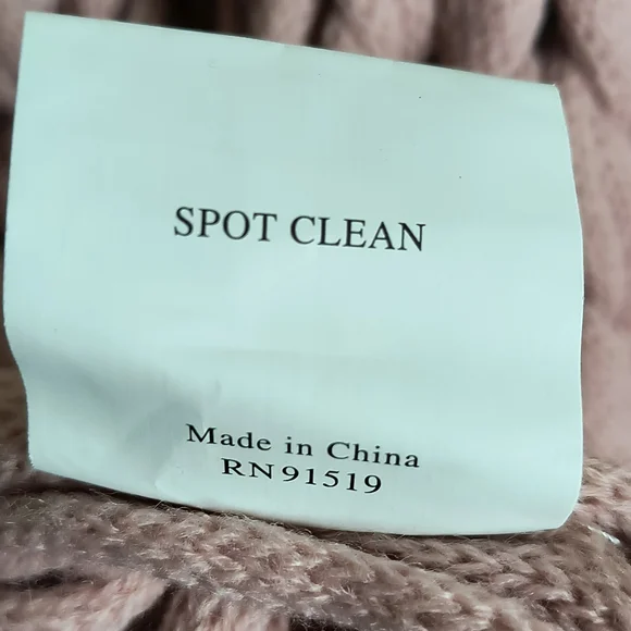 Madison Park Blush Chunky Double Knit Throw Blanket Handmade 50W x60L Boho